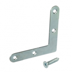 Оконный уголок плоский 80х80x18 с шурупом (2 шт) цинк - пакет ( 0,08113 кг) | 110084 | Tech-KREP