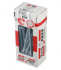 Болт DIN 571 сантехнический оцинк 6х120 (30 шт) - коробка с ок. Tech-Kr ( 0,604 кг) | 126553 | Tech-KREP