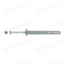 Дюбель-гвоздь полипропилен SM-G 6х60 гриб. манжета (100 шт) - коробка ( 0,519 кг) | 130159 | Tech-KREP