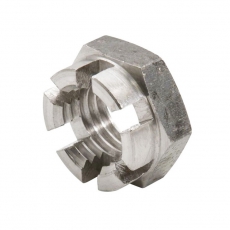 Гайка DIN 937 М10 корончатая низкая нерж. А2 (1 шт)- пакет | 144171 | Tech-KREP