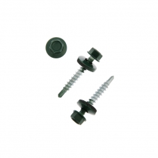 Саморез КР св. 4,8х35 RAL-6005 (тёмно-зеленый) (250 шт) - ведро ( 1,478 кг) | 127874 | Tech-KREP