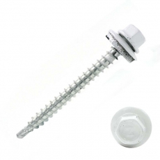 Саморез КР св. 4,8х51 RAL-9003 (ярко-белый) (200 шт) - ведро ( 1,412 кг) | 127878 | Tech-KREP