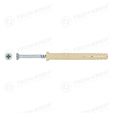 Дюбель-гвоздь 6K60 пот. манжета (нейлон) (100 шт) - ведро ( 0,605 кг) | 101333 | Tech-KREP