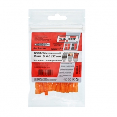 Дюбель универсальный 6х37 без бортика (10 шт) - пакет ( 0,01 кг) | 102928 | Tech-KREP