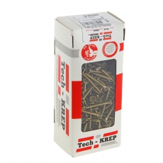 Саморезы универсальные 40х4,5 мм (200 шт) желтые - коробка с окном ( 0,563 кг) | 102254 | Tech-KREP