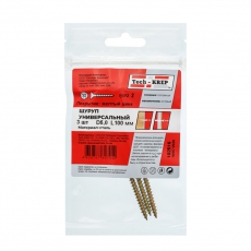 Саморез ШУж 5,0х100 пот. гол. (3 шт) - пакет ( 0,026 кг) | 102516 | Tech-KREP