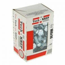 Болт DIN933 8.8 с шестигранной головкой оцинк. М6х16 (100 шт) - коробка с ок. Tech-K ( 0,517 кг) | 105200 | Tech-KREP