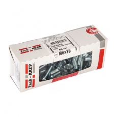 Болт DIN933 8.8 с шестигранной головкой оцинк. М6х20 (80 шт) - коробка с ок. Tech-Kr ( 0,473 кг) | 105201 | Tech-KREP