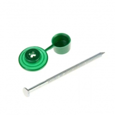 Гвозди кровельные для ондулина 70 мм, шляпка зеленая (100 шт) - пакет ( 0,52501 кг) | 151917 | Tech-KREP