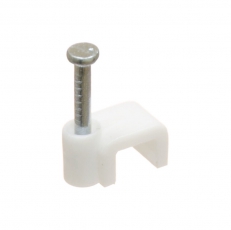 Скоба для кабеля плоская Б4 мм (50 шт) - пакет | 103654 | Tech-KREP