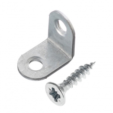 Угол мебельный 16х16х12 с шурупом (6 шт) цинк - пакет ( 0,03619 кг) | 110078 | Tech-KREP