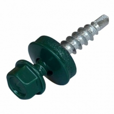 Саморез КР св. 4,8х28 RAL-6002 (зелёный) (300 шт) - ведро ( 1,584 кг) | 103177 | Tech-KREP