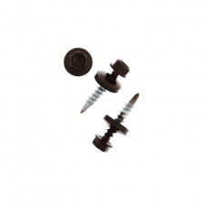 Саморез КР св. 4,8х28 RAL-8017 (шокол. корич.) (300 шт) - ведро ( 1,584 кг) | 103180 | Tech-KREP