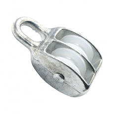 Блок для троса двойной оцинк. (нейлон.шкив) 50мм (1 шт) - ярлык ( 0,265 кг) | 112733 | Tech-KREP