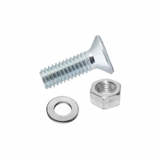 Винт DIN965 с потайной головкой оцинк. M5х16 + гайка + шайба (14 шт) - пакет Tec ( 0,058 кг) | 114061 | Tech-KREP