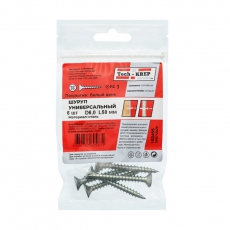 Саморез ШУц 6,0х50 пот. гол. (6 шт) - пакет ( 0,04 кг) | 102455 | Tech-KREP
