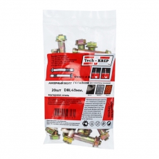 Анкерный болт с гайкой 8х40 (20 шт) - пакет ( 0,259 кг) | 124341 | Tech-KREP