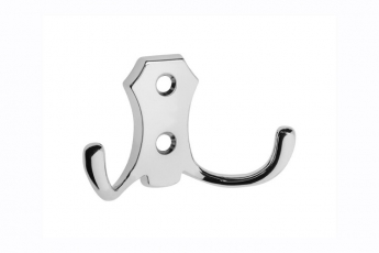 Крючок 2405, 2-х рожковый, хром (1 шт) - пакет | 129917 | Tech-KREP