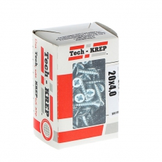 Саморезы универсальные 20х4,0 мм (200 шт) оцинкованные - коробка с окном ( 0,239 кг) | 102178 | Tech-KREP