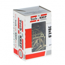 Саморезы универсальные 20х3,0 мм (200 шт) желтые - коробка с окном ( 0,138 кг) | 102225 | Tech-KREP