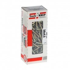 Саморезы универсальные 30х4,5 мм (200 шт) желтые - коробка с окном ( 0,424 кг) | 102252 | Tech-KREP