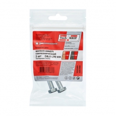 Болт DIN 571 сантехнический оцинк 8х70 (2 шт) - пакет ( 0,047 кг) | 102589 | Tech-KREP