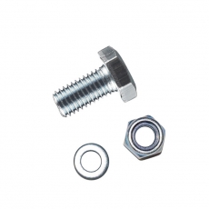 Болт DIN933 8.8 с шестигранной головкой оцинк. М6х20 + гайка + шайба (8 шт) - пакет ( 0,075 кг) | 112717 | Tech-KREP
