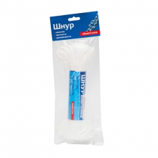 Шнур вязанно-плетенный ПП 3 мм хозяйств., белый, 20 м | 139926 | Tech-KREP