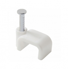 Скоба для кабеля плоская Б9 мм (50 шт) - пакет | 103659 | Tech-KREP