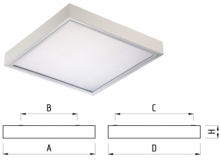 Светильник люминесцентный накладной TL418 OL EL 620x620x85мм без ламп IP20 опал | 10256 | TechnoLux