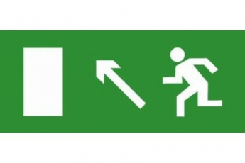 Эвакуационный знак ЭП05 Налево вверх 140x280 мм | ЭП05 140280 | TechnoLux