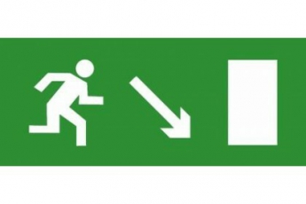 Эвакуационный знак ЭП06 Направо вниз 140x280 мм | ЭП06 140280 | TechnoLux