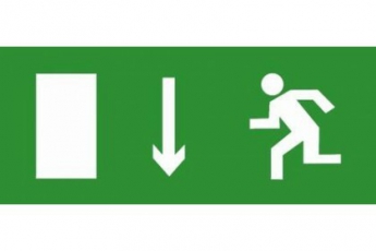 Эвакуационный знак ЭП09 Выход (левосторонний) 140x280 мм | ЭП09 140280 | TechnoLux