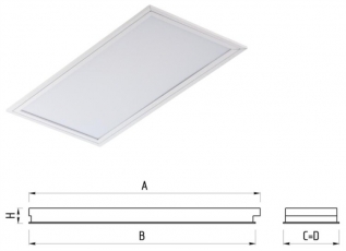 Светильник люминесцентный встраиваемый ЭПРА TLC218 OL EL 595x295x85мм без ламп IP20 опал | 02478 | TechnoLux