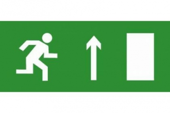 Эвакуационный знак ЭП10 Направление прямо (правосторонний) 140x280 мм | ЭП10 140280 | TechnoLux