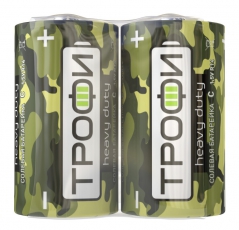 Батарейка солевая (ЭП) R14-2S Классика (24/600/9600) (C) | Б0023145 | ТРОФИ