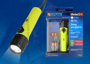 Фонарь рабочий Premium «Diving – Nautilus» P-WP011-BB Yellow пластмассовый XP-C Cree LED, ной короб, 4 х ААA в/к, желтый | 08789 | Uniel