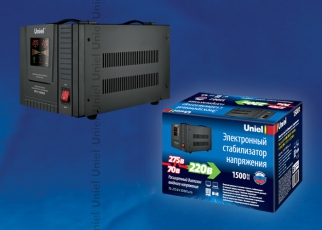 RS-1/1500LS Стабилизатор напряжения «Standard» релейный однофазный напольный, 70-275 В, 1500ВА | 09498 | Uniel