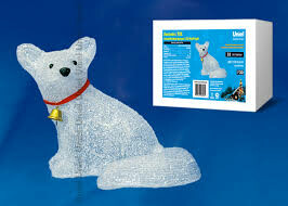 Фигура светодиодная «Лисенок» ULD-M3225-032/STA WHITE IP20 FOX 32 диода, 32,5*22*25 см, белый, IP20. | 09559 | Uniel