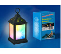 Фонарь с диодов гирляндой внутри ULD-L1122-010/DTB/RGB/3D BLACK , на батарейке, 10 диодов, RGB черный корпус 11*22 см | UL-00002311 | Uniel