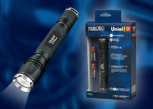 Фонарь рабочий Premium «Iron domination 120» P-ML073-BB Black алюм. , XP-С {Q2} CREE LED, ной короб, 2 х AA в/к, черн | 05724 | Uniel