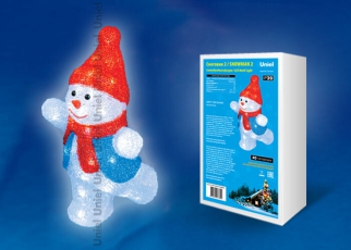 Фигура светодиодная «Снеговик-2» ULD-M2234-040/STA WHITE IP20 SNOWMAN-2, 40 диодов, размер 22*17*34 см, белый, IP20. | 11030 | Uniel