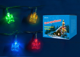 Гирлянда светодиодная «Кубики» с контроллером ULD-S0280-020/DTA MULTI IP20 CUBES 20 диодов 28 м разноцветная IP20 шнур прозр.. | 07918 | Uniel