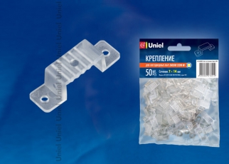 Крепление для LED ленты 220В 5050, 13-14 мм, UCC-K13 CLEAR 050 POLYBAG прозрачный, 50 шт/упак | 11017 | Uniel