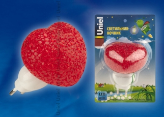 Светильник-ночник DTL-309-Сердечко/RED/1LED/01W выключатель на корпусе | 10325 | Uniel