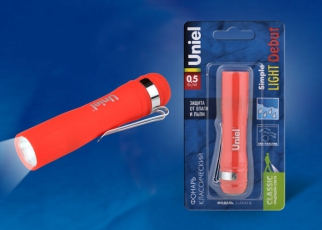 Фонарь универсальный S-LD045-B Red «Simple Light Debut», пластик, 0,5 Watt LED, блистер, 1хАА н/к, цвет красный | UL-00000210 | Uniel