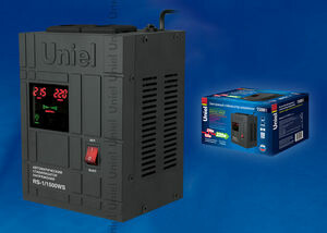 RS-1/1500WS Стабилизатор напряжения «Standard» релейный однофазный настенный, с гальванической развязкой, 1500ВА | 07380 | Uniel