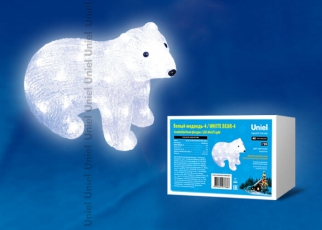 Фигура светодиодная «белый медведь-4» ULD-M3125-040/STA WHITE IP20 WHITE BEAR-4 40 диодов, размер 31*15*25 см, белый, IP20 | 11037 | Uniel