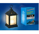 Фонарь с диодов гирляндой внутри ULD-L1122-009/TTB/WW/3D BLACK на батарейке 9 диодов 3000К мерцающийчерный корпус 11*22 см | UL-00002312 | Uniel