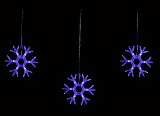 Занавес светодиодный фигурный Снежинки-1 ULD-E1503-036/DTA BLUE IP20 SNOWFLAKES-1 15х03м 6 нитей 36 синих диодов шнур прозр. | UL-00001406 | Uniel